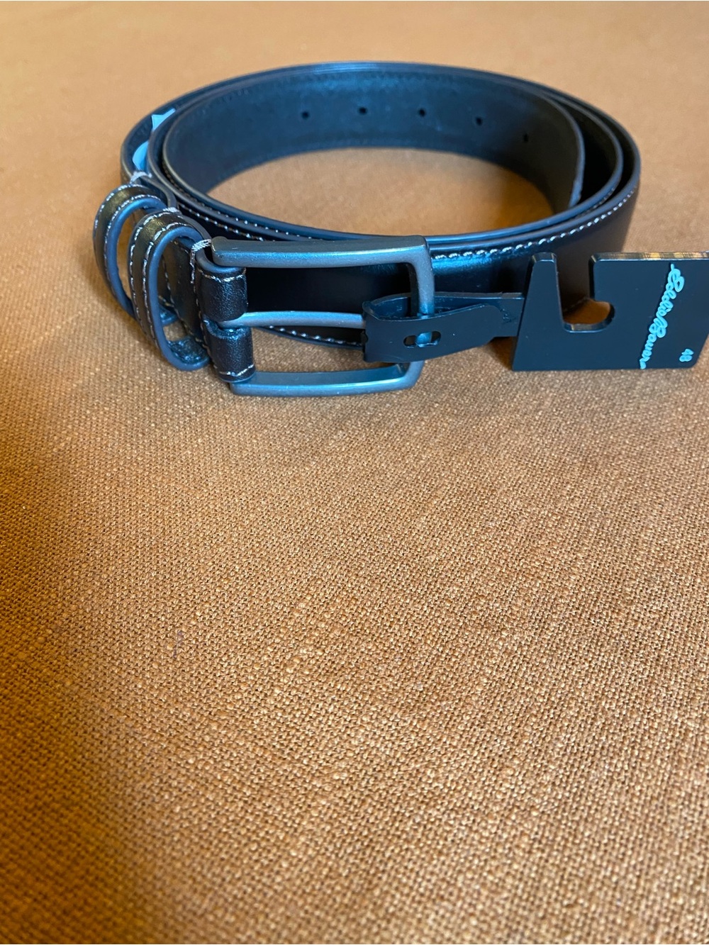 Eddie Bauer Men’s Classic Leather Oak Featheredge Belt NWT Size 48
